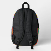 Schwarze Regenbogen-Druck-Rucksack Bunte Tasche (Rückseite)