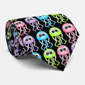 Schwarze Regenbogen-Quallen-Krawatte Krawatte (Gerollt)