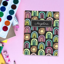 Schwarze Regenbogen und Sonnen Muster Kinder zurüc