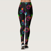 Schwarze Regenbogenbikes farbenfrohe Fahrräder Leggings (Rückseite)