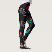 Schwarze Regenbogenbikes farbenfrohe Fahrräder Leggings (Rechts)