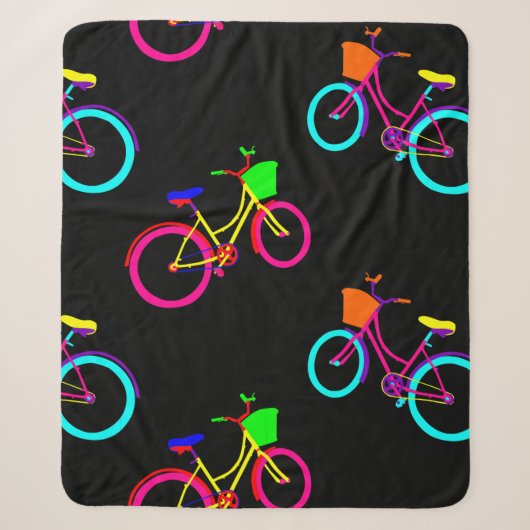 Schwarze Regenbogenbikes farbenfrohe Fahrräder Sherpadecke (Vorderseite)