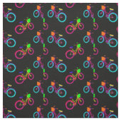 Schwarze Regenbogenbikes farbenfrohe Fahrräder Stoff (Muster)