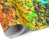 Schwarze Regenbogenfarbe Farbspritzer Bunt Geschenkpapier (Rolleneckpunkt)