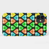 Schwarze Regenbogenherzen Case-Mate iPhone Hülle (Rückseite (Horizontal))