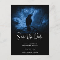 Schwarze Reihe mit Runen Dark Goth Save the Date
