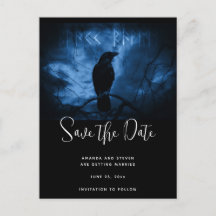 Schwarze Reihe mit Runen Dark Goth Save the Date