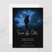 Schwarze Reihe mit Runen Dark Goth Save the Date Einladungspostkarte (Vorne/Hinten)