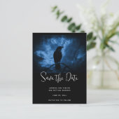 Schwarze Reihe mit Runen Dark Goth Save the Date Einladungspostkarte (Stehend Vorderseite)