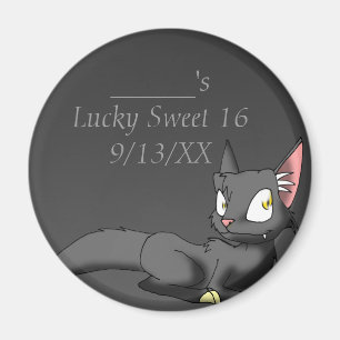 Schwarze Reptil-Katze 1 Magnet