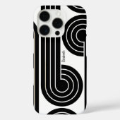 Schwarze Retro-Abstrakt Linien Case-Mate iPhone Hülle (Rückseite)