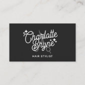 Schwarze Retro Hair Stylist-Schere Visitenkarte (Vorderseite)