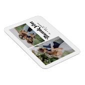 Schwarze Retro-Kalligrafie - Zwei-Foto-Hochzeit Magnet (Rechte Seite)