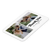 Schwarze Retro-Kalligrafie - Zwei-Foto-Hochzeit Magnet (Linke Seite)