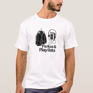 Schwarze Retro-Parka-Mixtape-Musik-Zitat T-Shirt