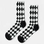 Schwarze Retro-Raute Socken (Linkes Detail)