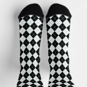 Schwarze Retro-Raute Socken (Oben)