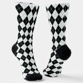 Schwarze Retro-Raute Socken (Gewinkelt)
