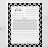 Schwarze Retro-Star-Rezept-Seite (Vorne/Hinten)