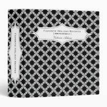 Schwarze Retro Stern-Rezept-Mappe