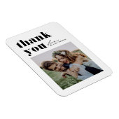 Schwarze Retro Typografie Moderne Hochzeit des Fot Magnet (Rechte Seite)