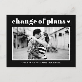 Schwarze Retro Typografie Veränderung des Fotos de Ankündigungspostkarte