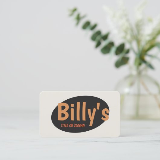 Schwarze Retro-Typografie Visitenkarte (Stehend Vorderseite)