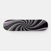 Schwarze Retro-Wirbel Skateboard (Horizontal)