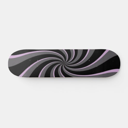 Schwarze Retro-Wirbel Skateboard (Horizontal)