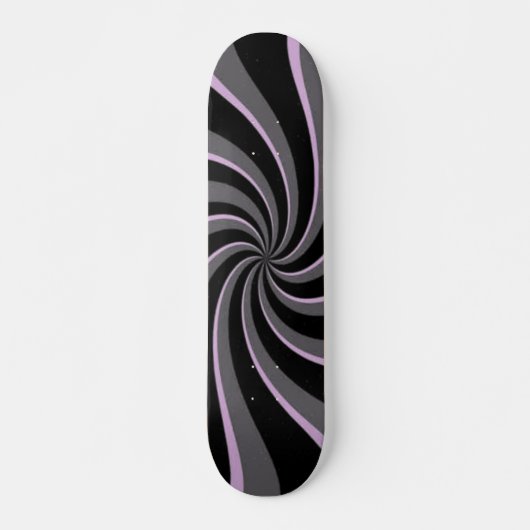 Schwarze Retro-Wirbel Skateboard (Vorne)