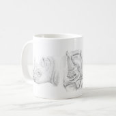 Schwarze Rhino-Tasse Kaffeetasse (Vorderseite Links)