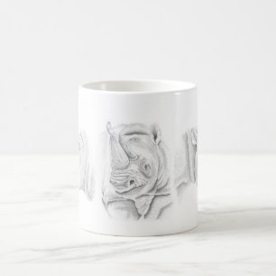 Schwarze Rhino-Tasse Kaffeetasse