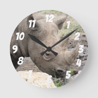 Schwarze Rhino Wanduhr