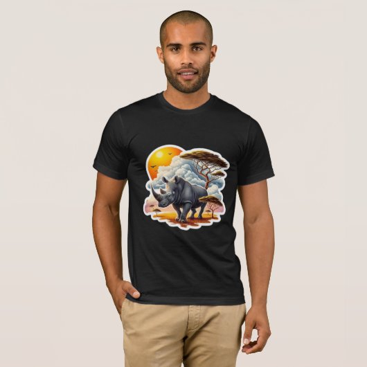 SCHWARZE RHINOCEROS 10 T-Shirt (Vorne ganz)