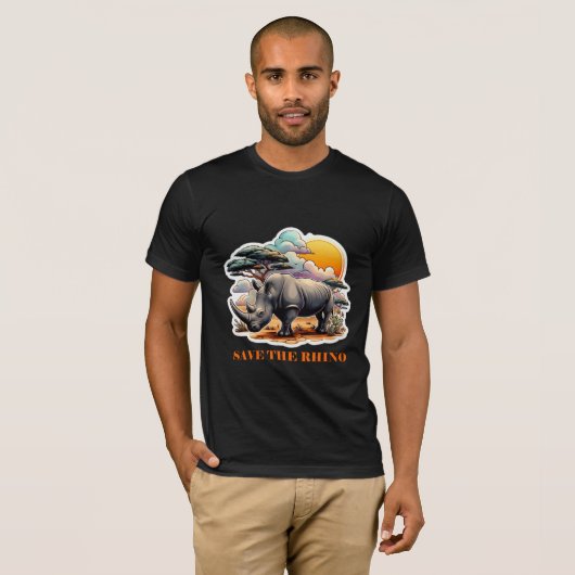 SCHWARZE RHINOCEROS 13 T-Shirt (Vorne ganz)