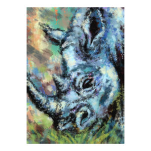 Schwarze Rhinograzes in Savannah Foto Print Zeichn