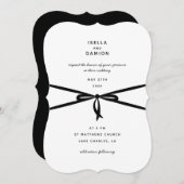 SCHWARZE RIBBON & BOW EINLADUNG (Vorne/Hinten)