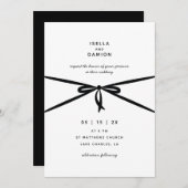 SCHWARZE RIBBON & BOW EINLADUNG (Vorne/Hinten)