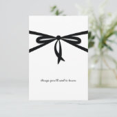 SCHWARZE RIBBON & BOW RSVP KARTE (Stehend Vorderseite)