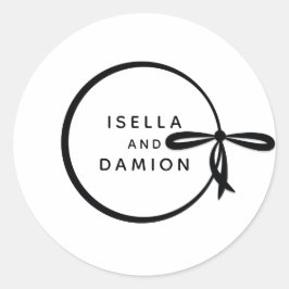 SCHWARZE RIBBON & BOW RUNDER AUFKLEBER