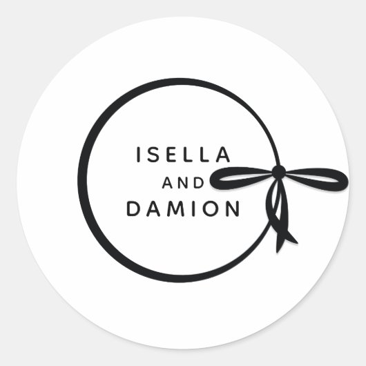 SCHWARZE RIBBON & BOW RUNDER AUFKLEBER (Vorderseite)