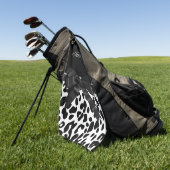 Schwarze Ribbon Leopard Print Golfhandtuch (Gras)