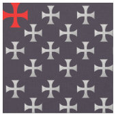 Schwarze Ritter Templar Masonic Silberrot Vintag Stoff (Nahaufnahme)