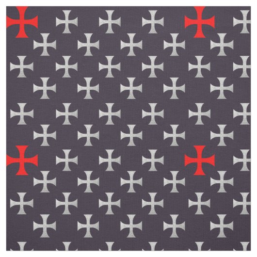 Schwarze Ritter Templar Masonic Silberrot Vintag Stoff (Muster)