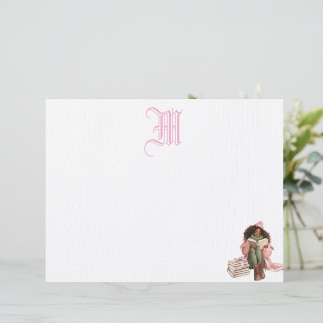 Schwarze Romance Buch Lover Personalisiert Letterh Briefbogen (Stehend Vorderseite)