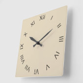 Schwarze römische Zahlen auf Beige Wccn Quadratische Wanduhr (Winkel)