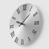 Schwarze römische Zahlen Licht Silver Ombre Große Wanduhr (Winkel)