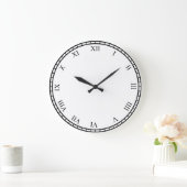 Schwarze römische Zahlen Rundschau und Trimmuhr Große Wanduhr (Zuhause)