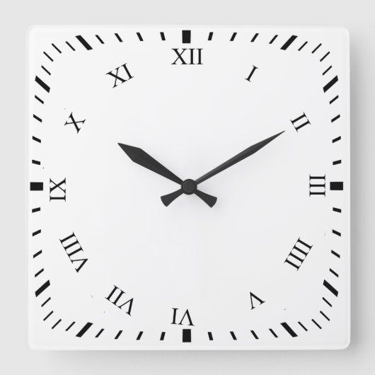 Schwarze römische Zahlen Uhr Uhr Uhr (Vorderseite)