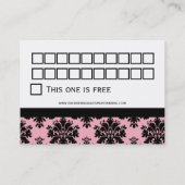 Schwarze rosa Damast-Firmenkunde-Loyalitäts-Karten Treuekarte (Rückseite)